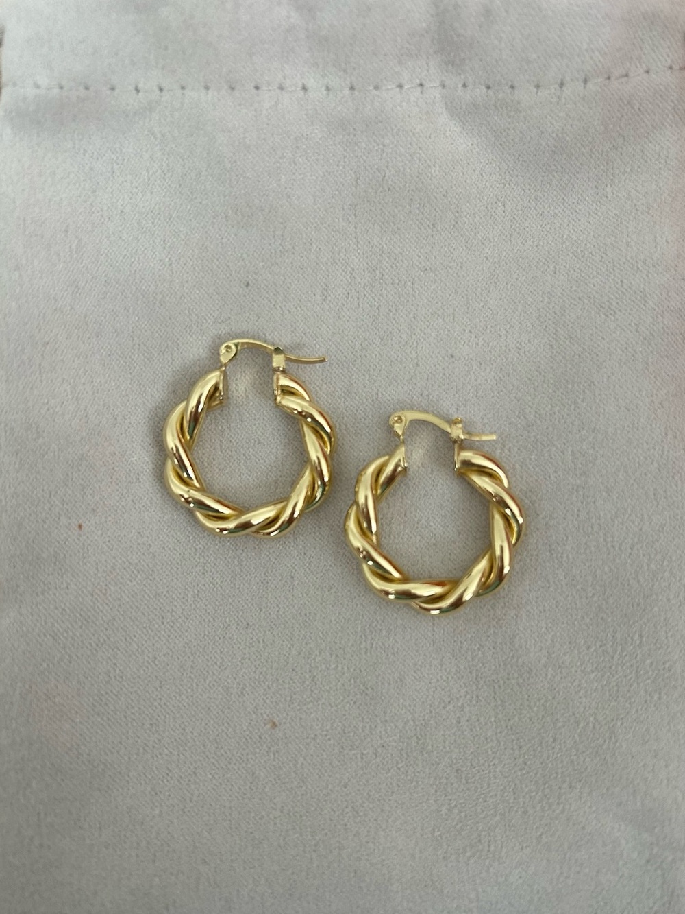 Gold Twisted Hoop Earrings - Women Jewelry